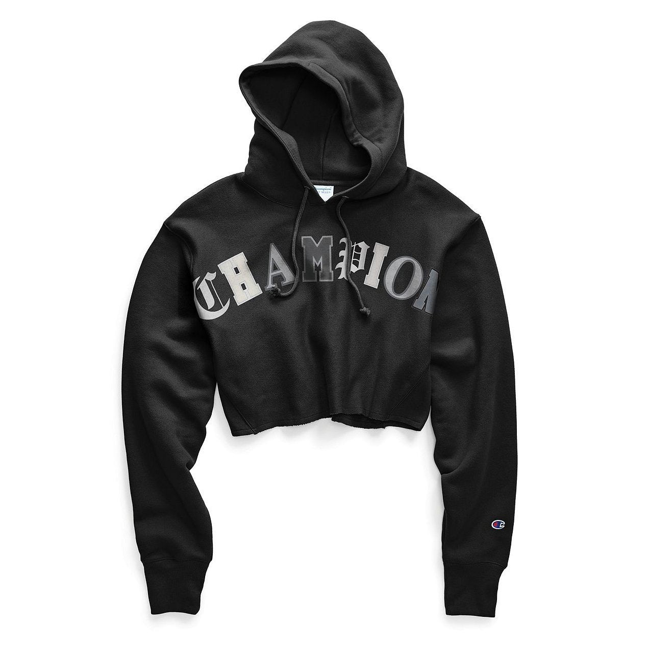 Champion reverse weave outlet black crop hoodie