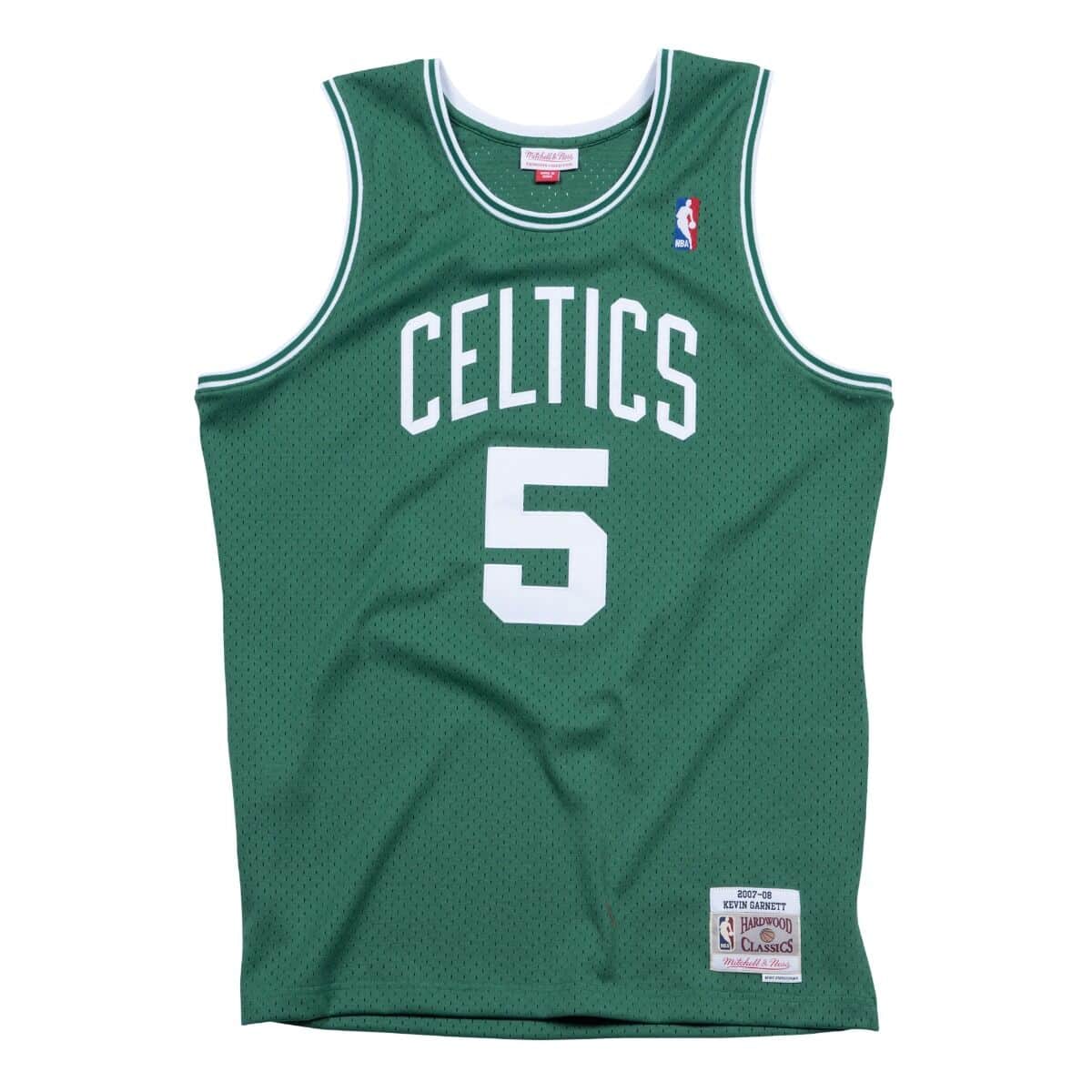 Boston Celtics NBA Kevin Garnett No. 5 white jersey Size L Exc
