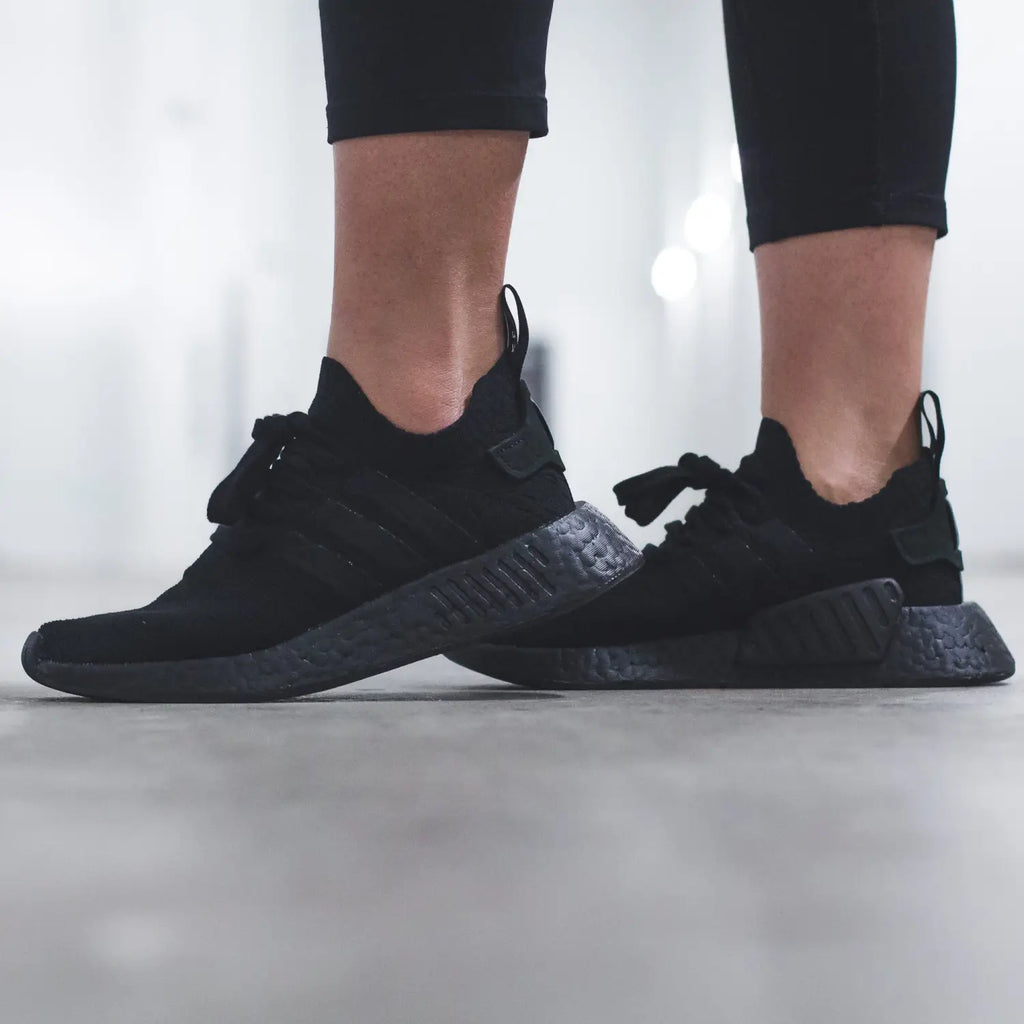 adidas Originals Womens NMD R2 PK Primeknit in Triple-Black - BY9525