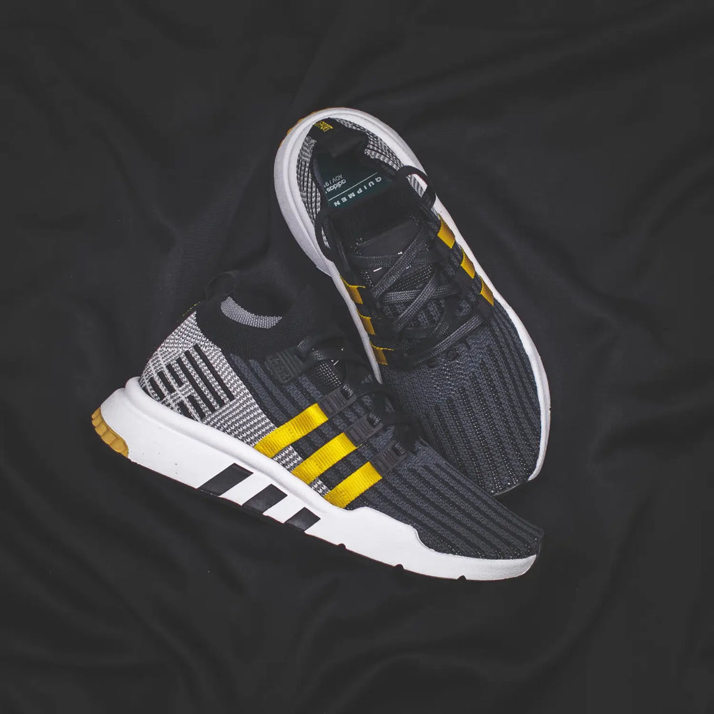 Adidas Originals EQT Cushion ADV in White Yellow Stripes/Mid PK Primeknit in Black Yellow Stripes - (CQ2375/CQ2999)