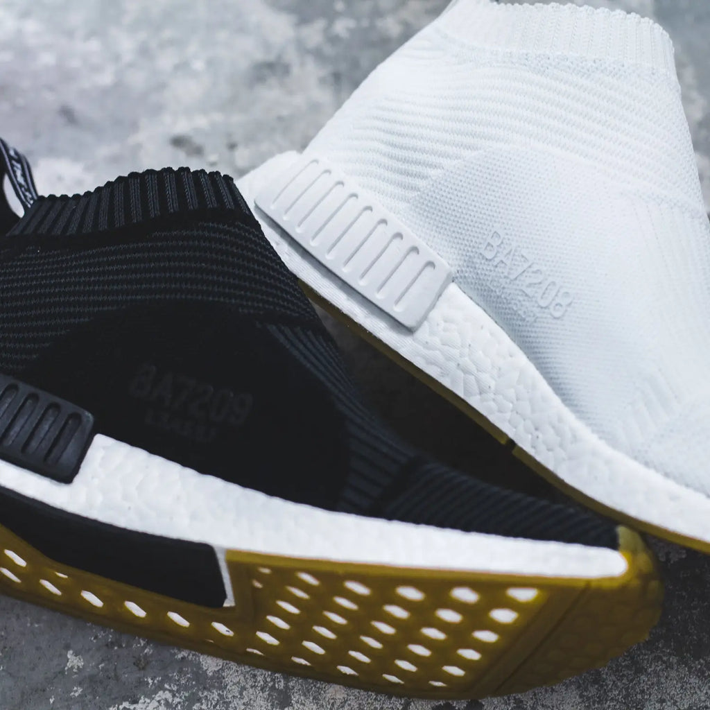 ADIDAS ORIGINALS NMD CS1 PRIMEKNIT PK GUM PACK - BLACK (BA7209) & WHITE (BA7208)