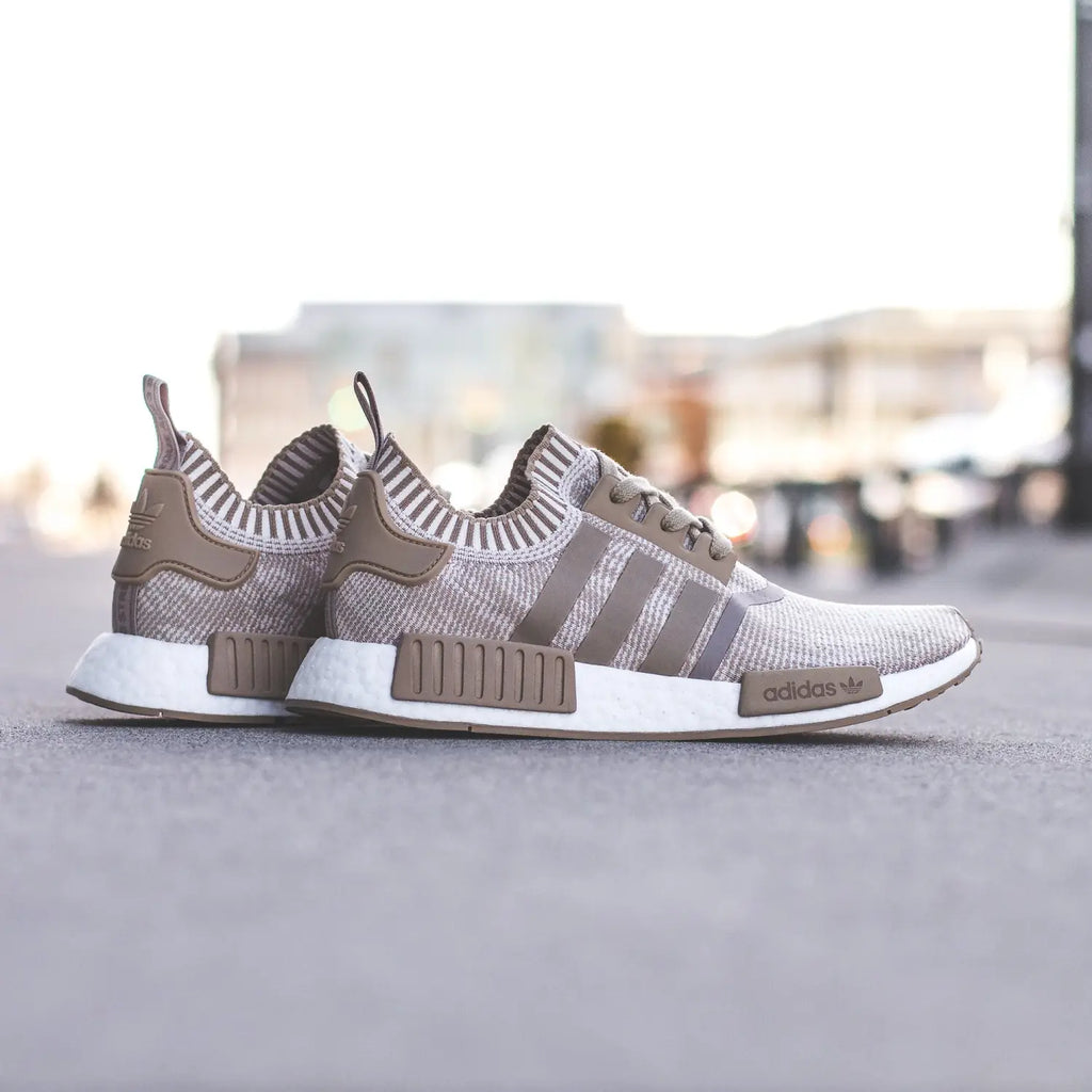 Adidas Originals NMD R1 Primeknit Glitch-Camo Pack - Linen Khaki (BY1912) & White Glitch Camo (BY1911)