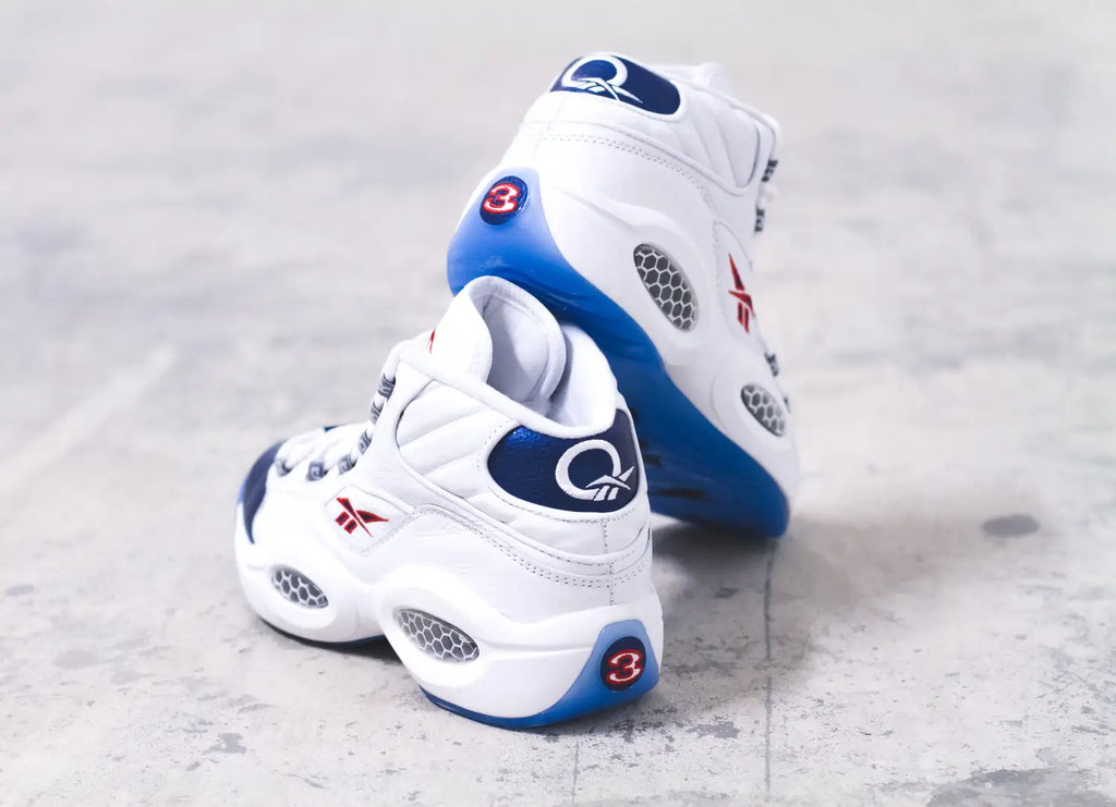 Reebok Question Mid Retro OG in White/Pearlized Navy/ Red - (J82534)