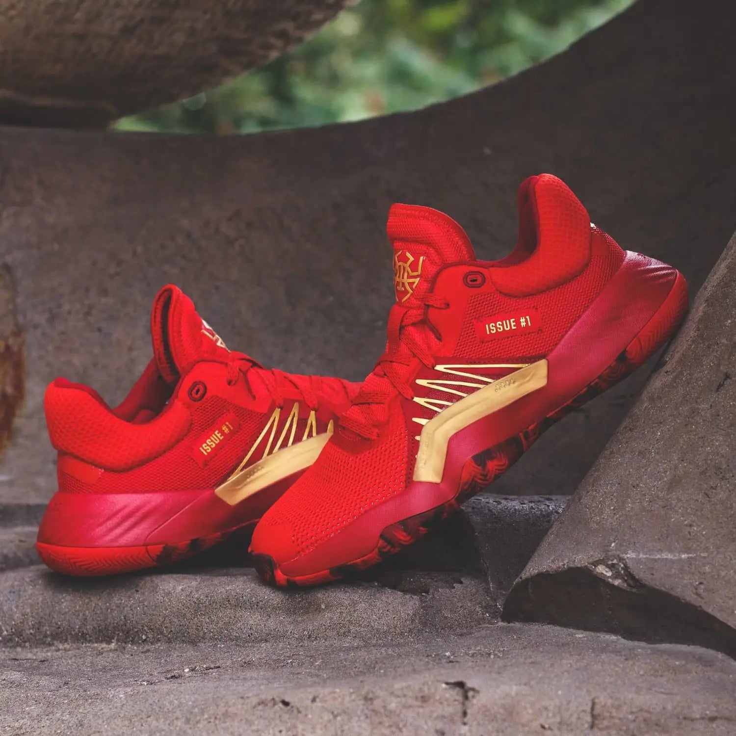 Adidas Basketball x Marvel Iron Spider-Man D.O.N. Donovan Mitchell Issue 1 Red Gold Men EG0490