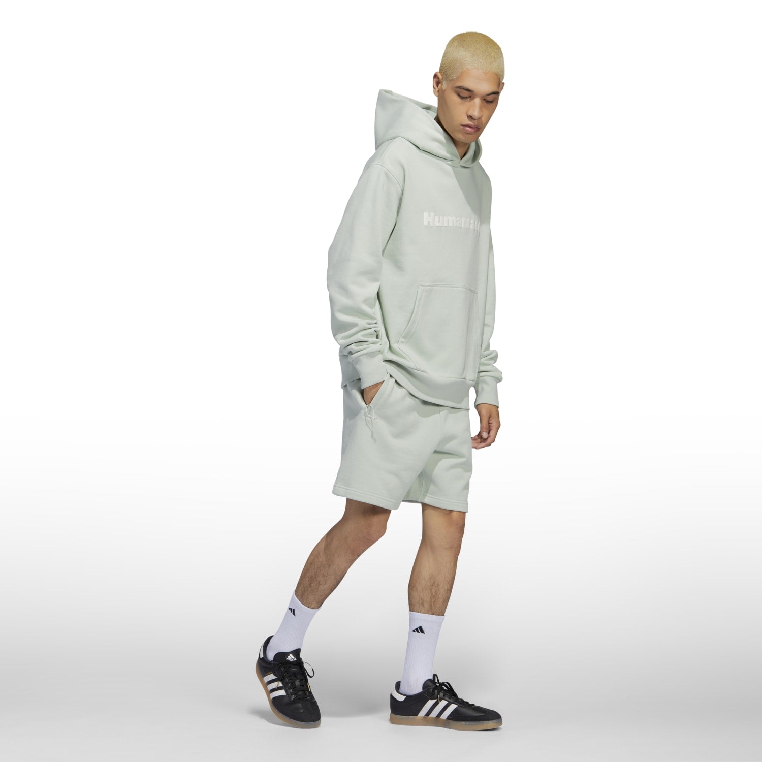 Adidas Originals Unisex PW Pharrell Williams Humanrace Basics Short Linen  Green HS4822