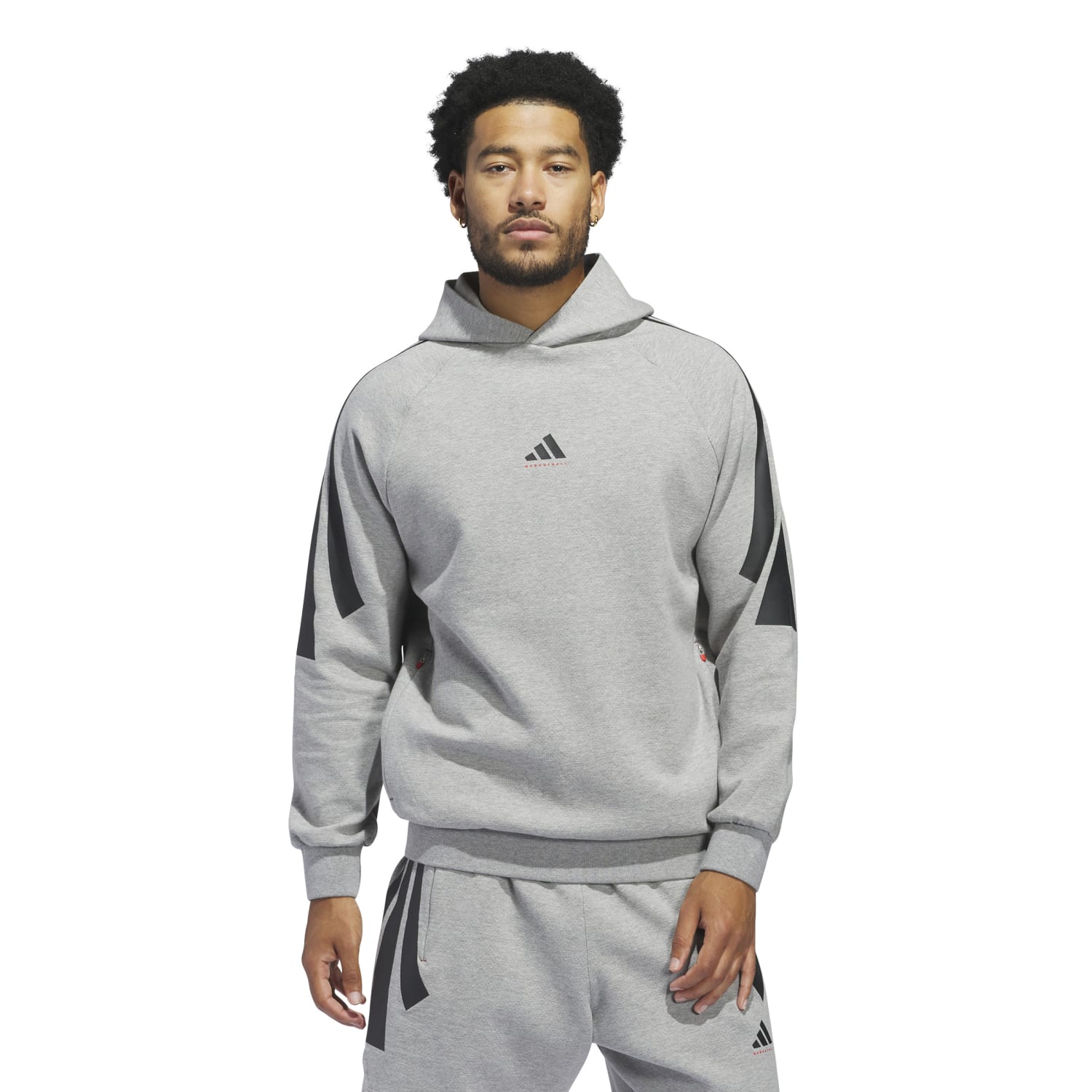 Adidas Unisex Basketball Spacer Hoodie Grey JD7466 - SWEATERS - Canada