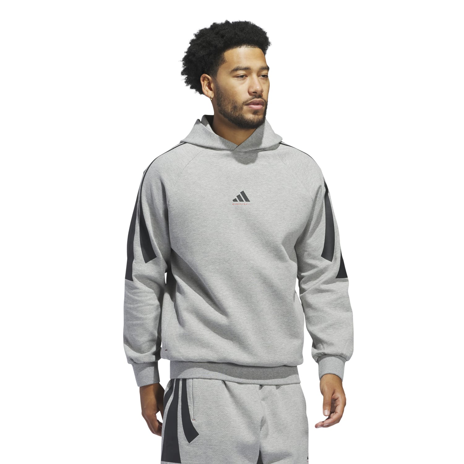 Adidas Unisex Basketball Spacer Hoodie Grey JD7466 - SWEATERS - Canada