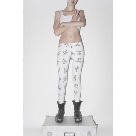 BOY LONDON BOY LONDON REPEAT LEGGINGS WHITE/BLACK BOYREPL-WBK - PANTS - Solestop.com - Canada