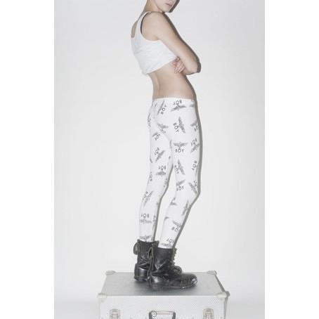 BOY LONDON BOY LONDON REPEAT LEGGINGS WHITE/BLACK BOYREPL-WBK - PANTS - Solestop.com - Canada