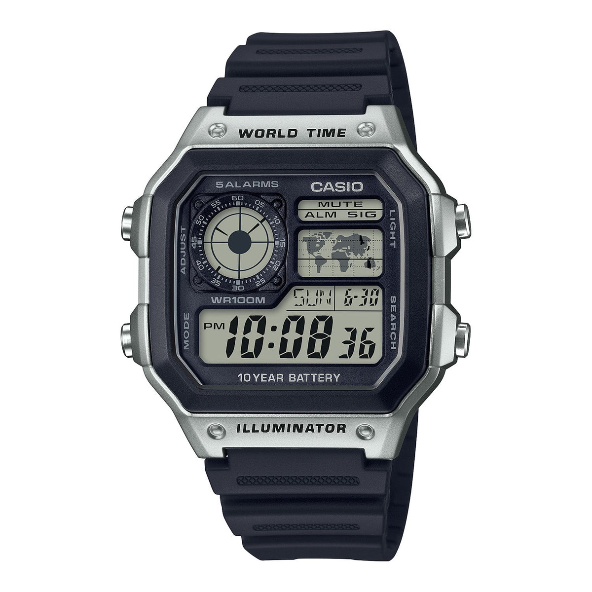 Casio Illuminator Black Silver AE1200WH-1C - ACCESSORIES - Canada