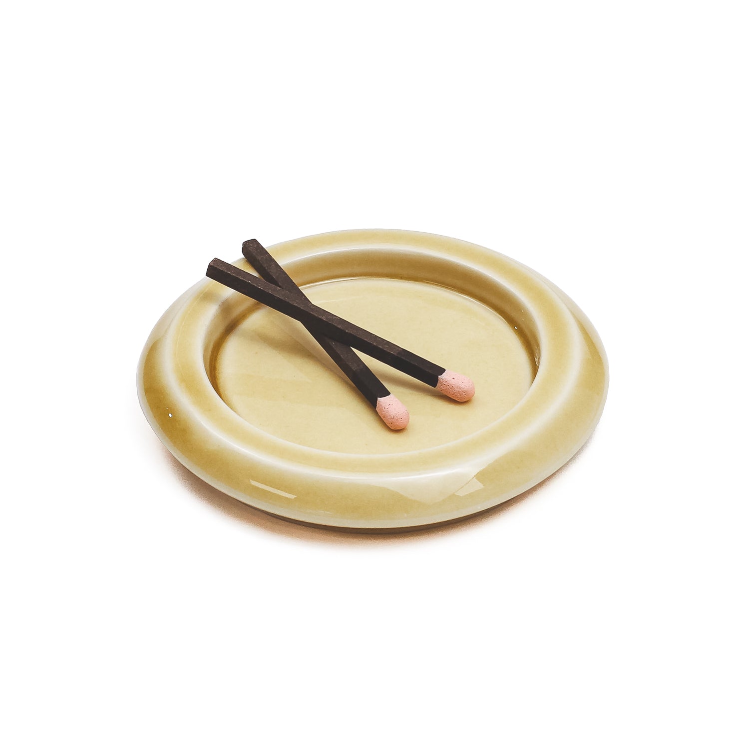 Hibi Incense Round Kiseto Incense Tray Yellow - INCENSE - Canada