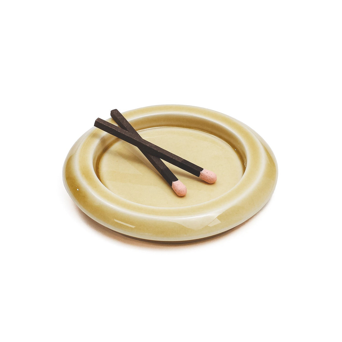 Hibi Incense Round Kiseto Incense Tray Yellow - INCENSE - Canada