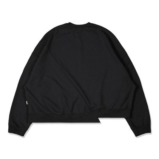 LAKH Men Irregular Patched Crewneck Black IPC-BLCK - SWEATERS - Canada