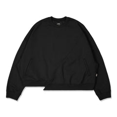 LAKH Men Irregular Patched Crewneck Black IPC-BLCK - SWEATERS - Canada