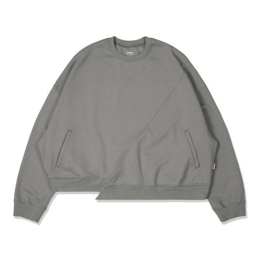 LAKH Men Irregular Patched Crewneck Grey IPC-GREY - SWEATERS - Canada