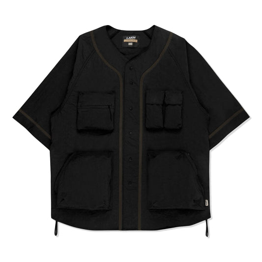 LAKH Men Multi Pockets Baseball Shirt Black - TOPS - Canada