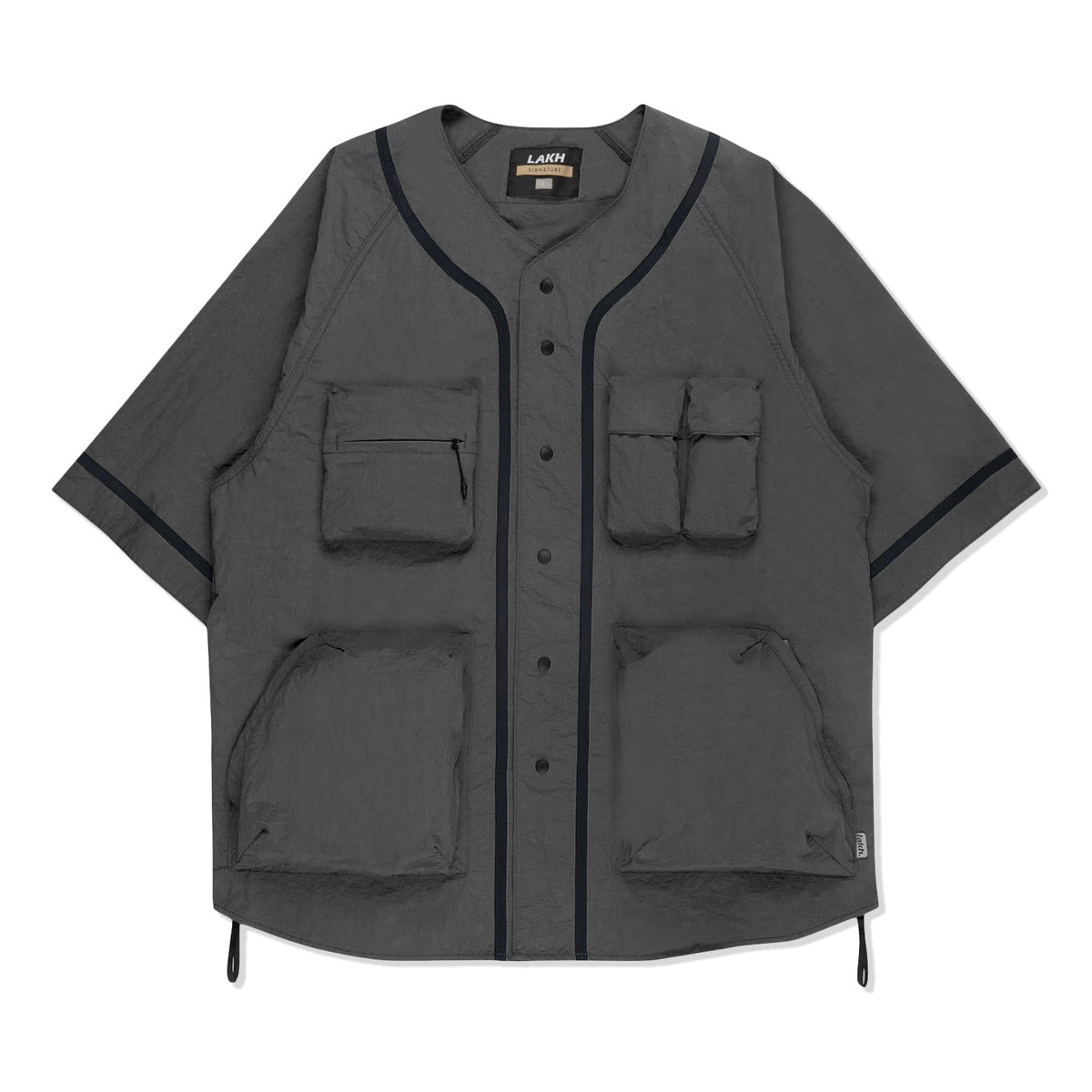 LAKH Men Multi Pockets Baseball Shirt Grey - TOPS - Canada