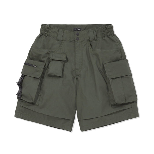 LAKH Men Ten Pockets Cargo Shorts PR Olive - SHORTS - Canada