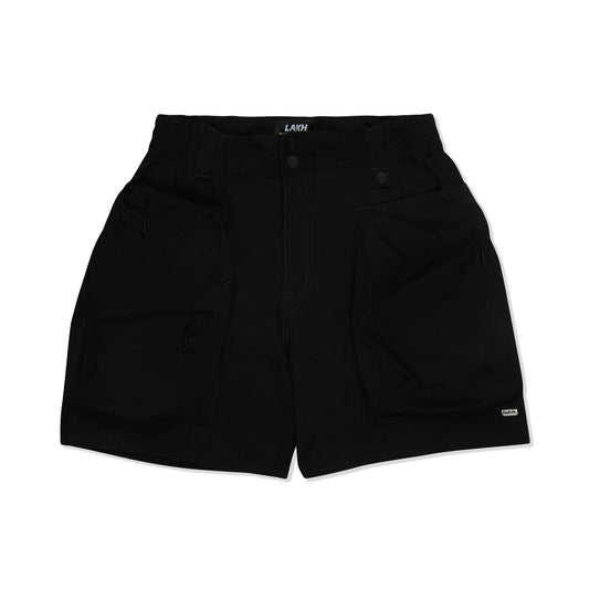 LAKH Men Trapezoid Pockets Utility Shorts Black - SHORTS - Canada