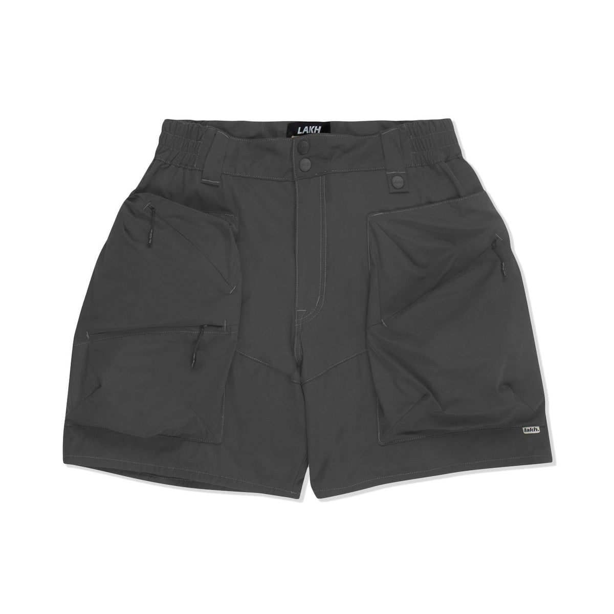 LAKH Men Trapezoid Pockets Utility Shorts Grey - SHORTS - Canada