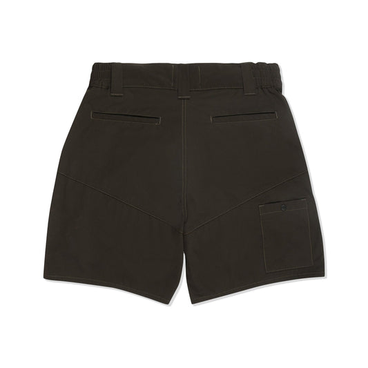 LAKH Men Trapezoid Pockets Utility Shorts Olive - SHORTS - Canada