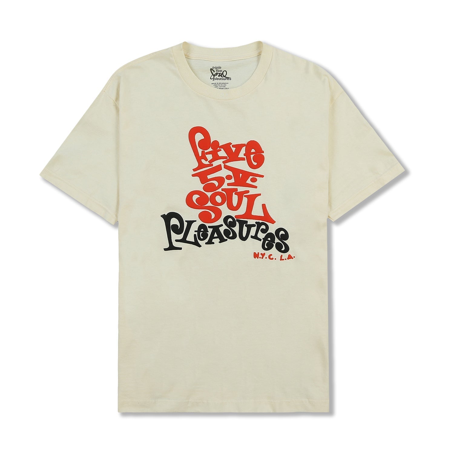 Pleasures Men Five 5 V T-Shirt DAN Cream - T-SHIRTS - Canada