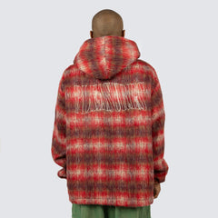 Pleasures Men Nameless Poncho Hoodie Red - SWEATERS - Canada