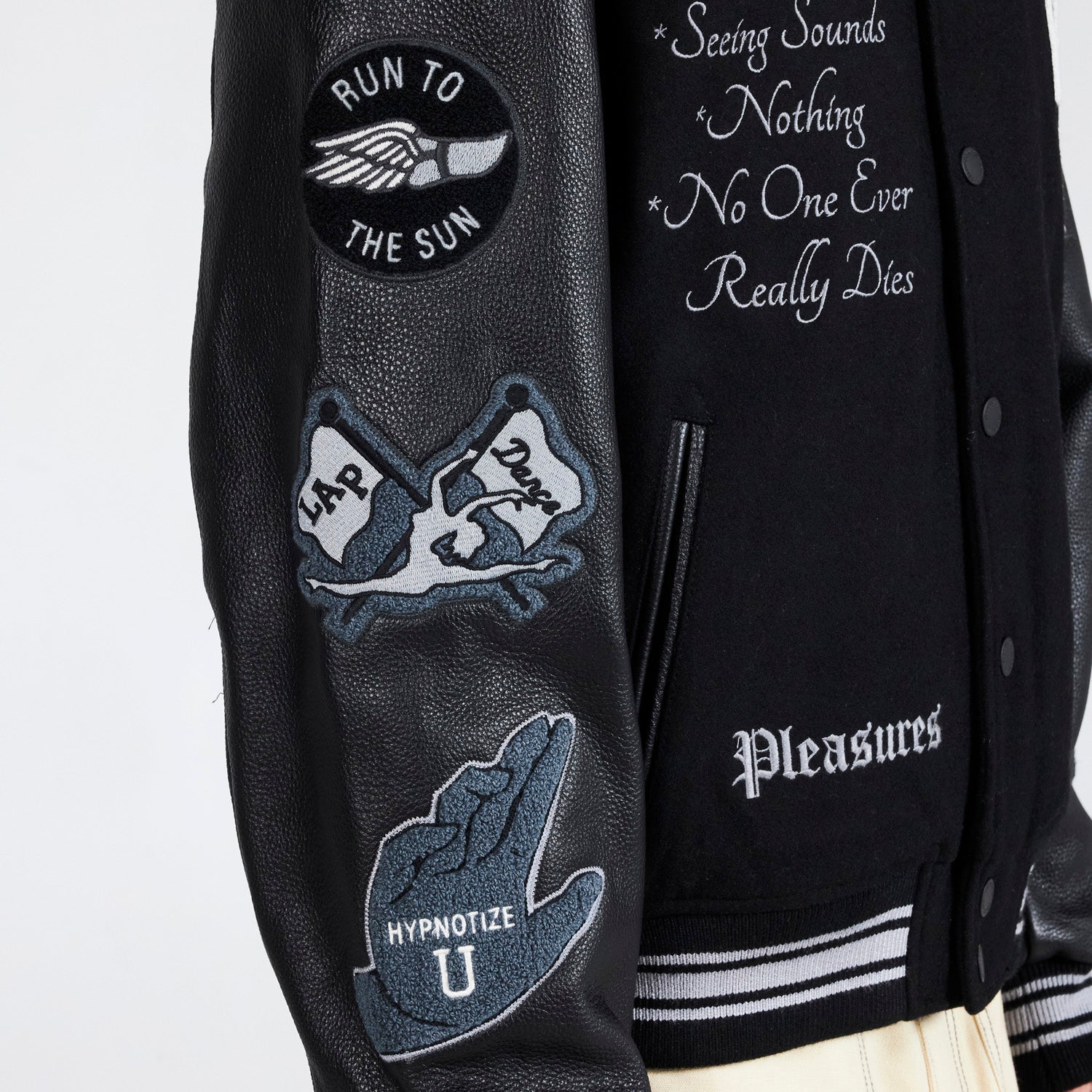 Pleasures Men Nerd Varsity Jacket long Black - OUTERWEAR - Canada