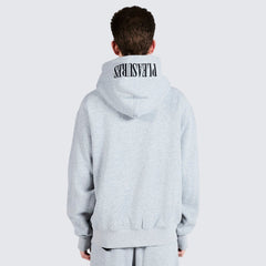 Pleasures Men Nerd Zip Up Hoodie Heather Grey - SWEATERS - Canada