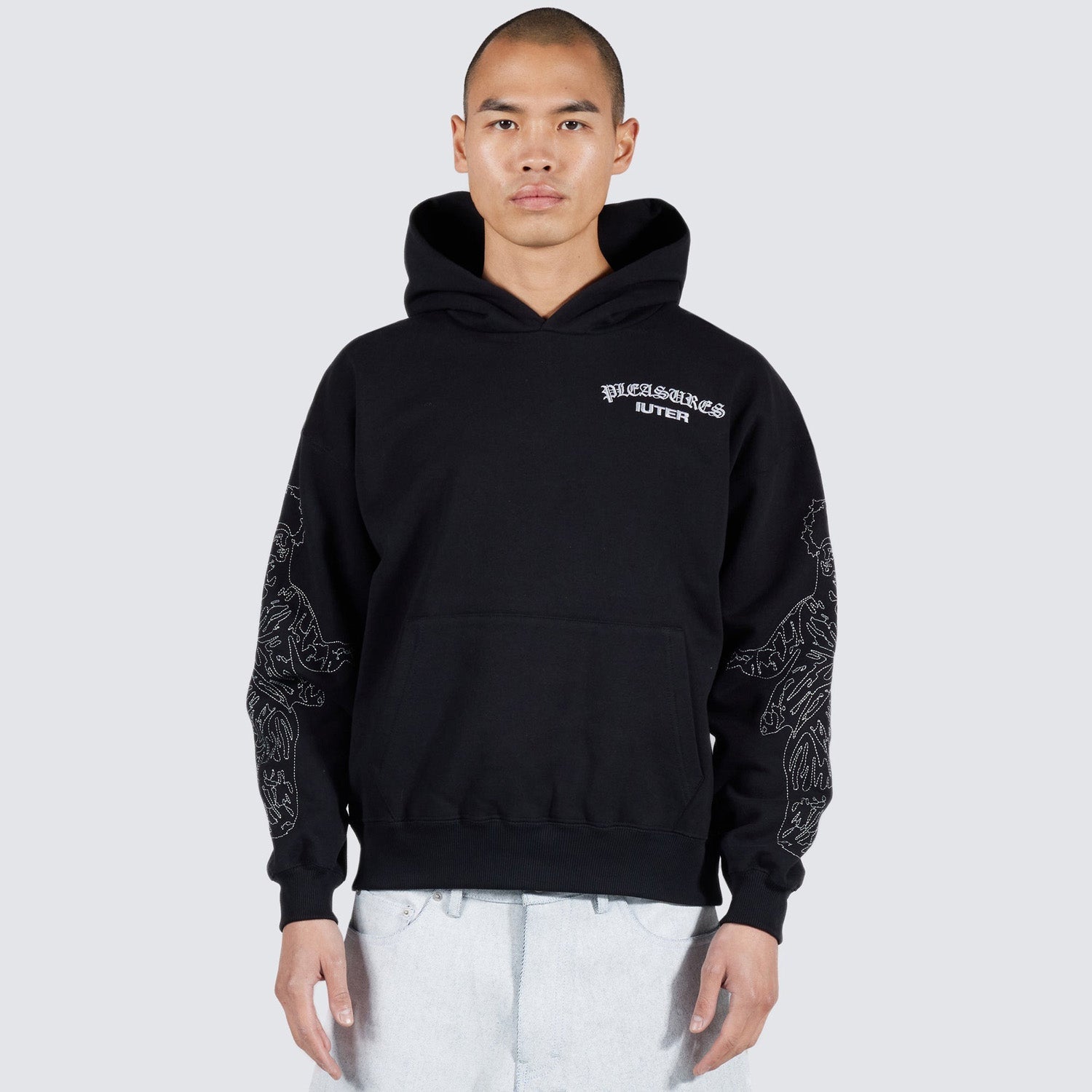 Pleasures x IUTER Men Andrea Hoodie Black - SWEATERS - Canada