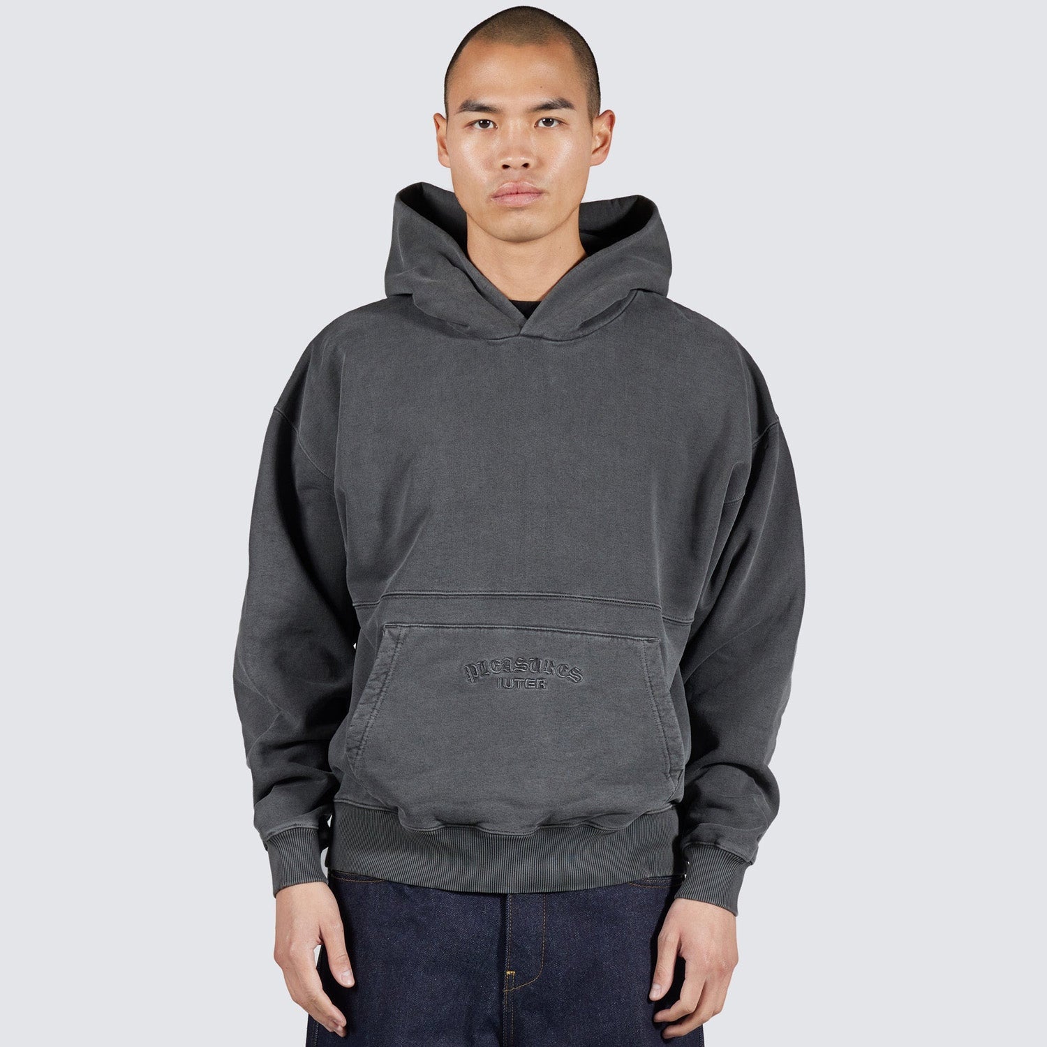 Pleasures x IUTER Men Marco Hoodie Charcoal - SWEATERS - Canada