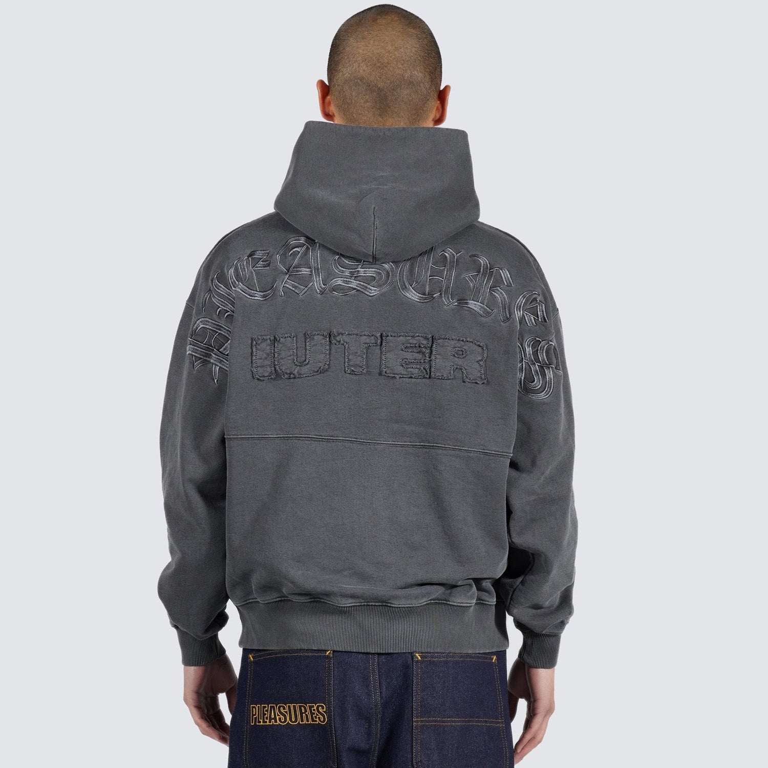 Pleasures x IUTER Men Marco Hoodie Charcoal - SWEATERS - Canada