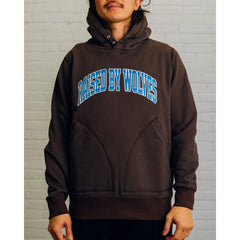 Raised By Wolves Collegiate Two-Pocket Snap Hoodie Chocolate - SWEATERS - Canada