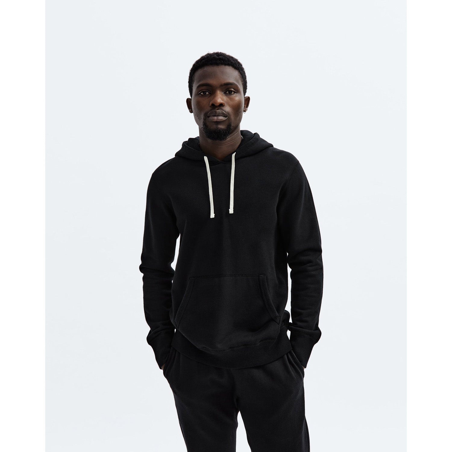 Reigning Champ Men Knit Mid Wt Terry Pullover Hoodie Black RC-3206-BLK - SWEATERS - Canada