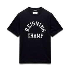 Reigning Champ Men Knit Midweight Jersey Arch Logo T-Shirt Black - T-SHIRTS - Canada