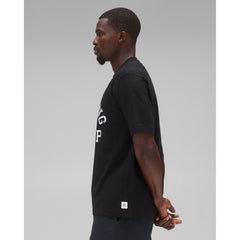 Reigning Champ Men Knit Midweight Jersey Arch Logo T-Shirt Black - T-SHIRTS - Canada