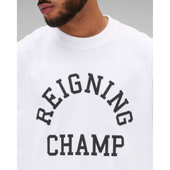 Reigning Champ Men Knit Midweight Jersey Arch Logo T-Shirt White - T-SHIRTS - Canada