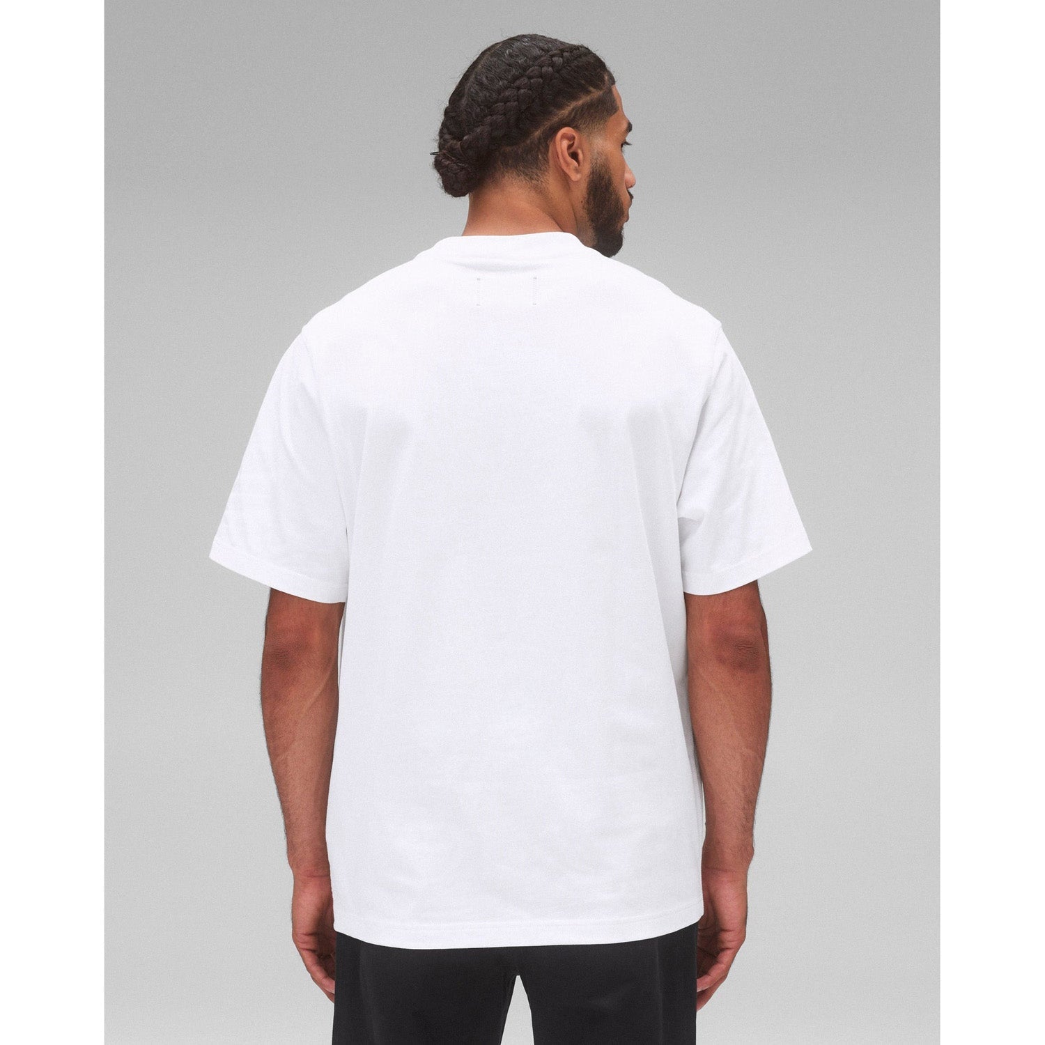 Reigning Champ Men Knit Midweight Jersey Arch Logo T-Shirt White - T-SHIRTS - Canada