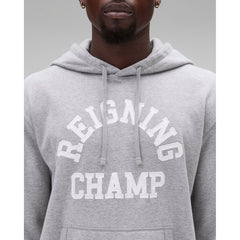 Reigning Champ Men Knit Midweight Terry Arch Logo Hoodie Heather Grey - SWEATERS - Canada