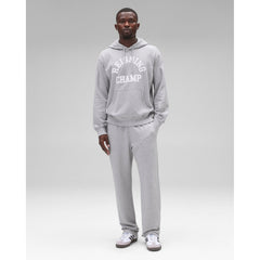 Reigning Champ Men Knit Midweight Terry Arch Logo Hoodie Heather Grey - SWEATERS - Canada