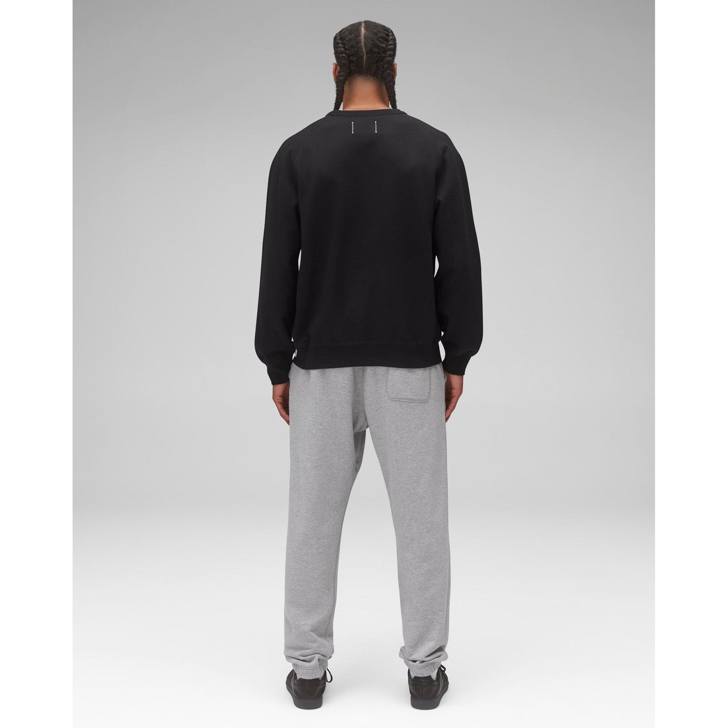 Reigning Champ Men Knit Midweight Terry Classic Arch Logo Crewneck Black - SWEATERS - Canada