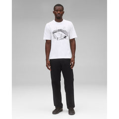 Reigning Champ Men Midweight Jersey Lines T-Shirt White-Black - T-SHIRTS - Canada