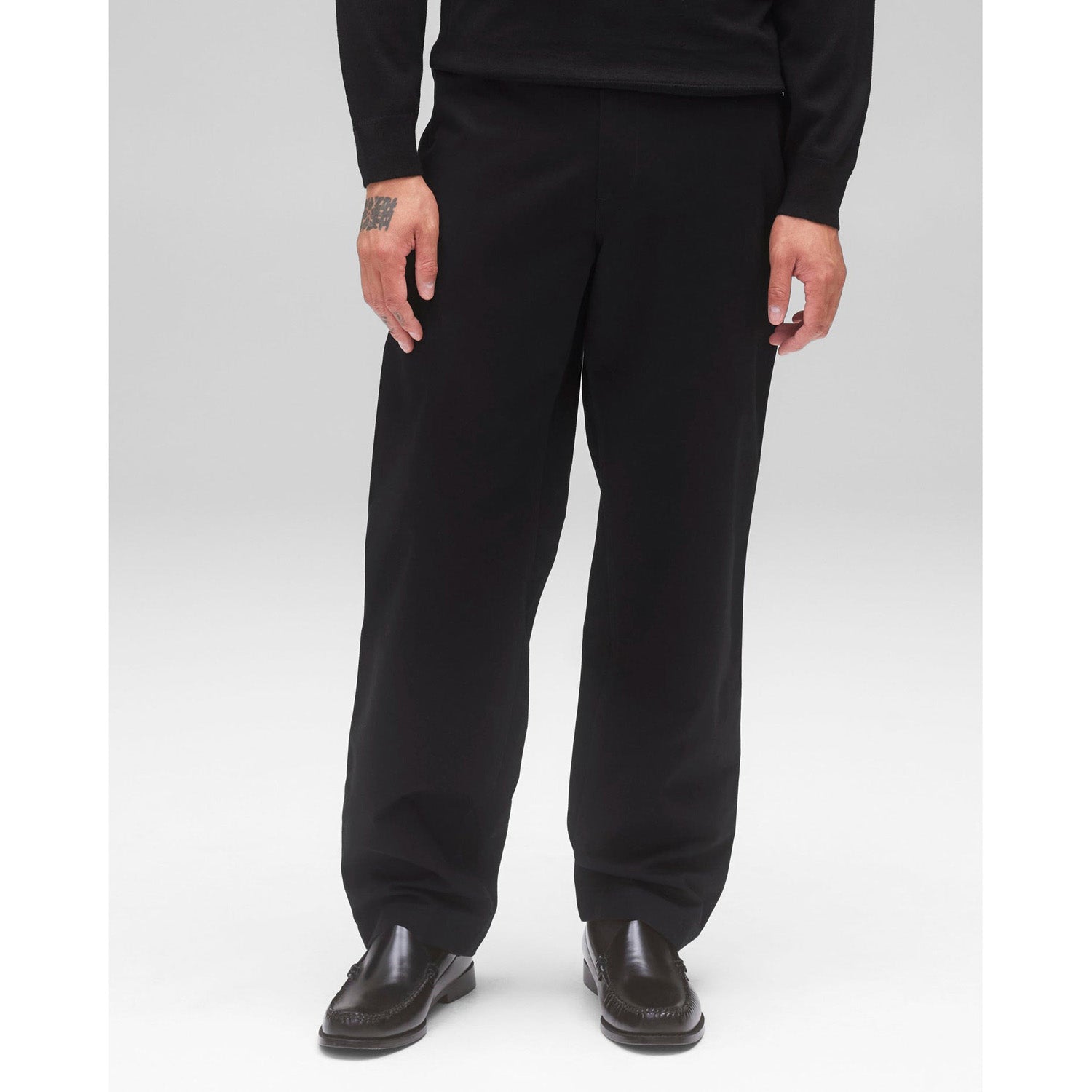 Reigning Champ Men Woven Cotton Chino Ivy Pant Black - BOTTOMS - Canada