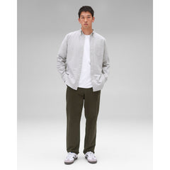 Reigning Champ Men Woven Windsor Oxford Shirt fire-print Light Grey RC-8000-LGRY - TOPS - Canada