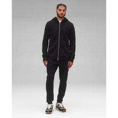 Reigning Champ Men’s Knit Midweight Terry Slim Zip Hoodie Black RC-3990-BLK - SWEATERS - Canada