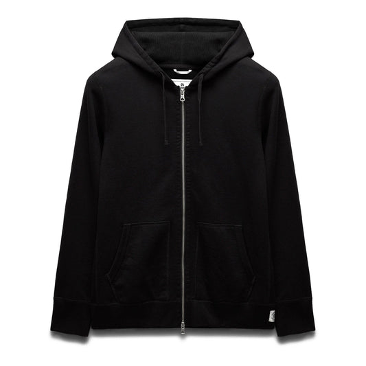 Reigning Champ Men’s Knit Midweight Terry Slim Zip Hoodie Black RC-3990-BLK - SWEATERS - Canada