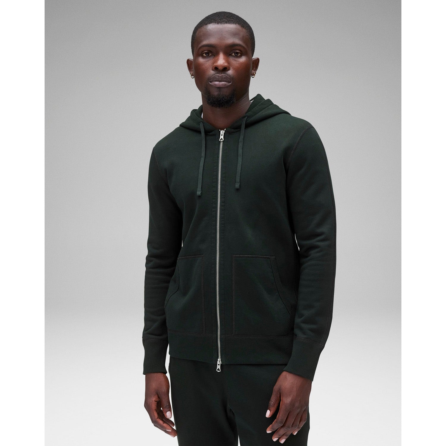 Reigning Champ Men’s Knit Midweight Terry Slim Zip Hoodie Petrol RC-3990-PET - SWEATERS - Canada