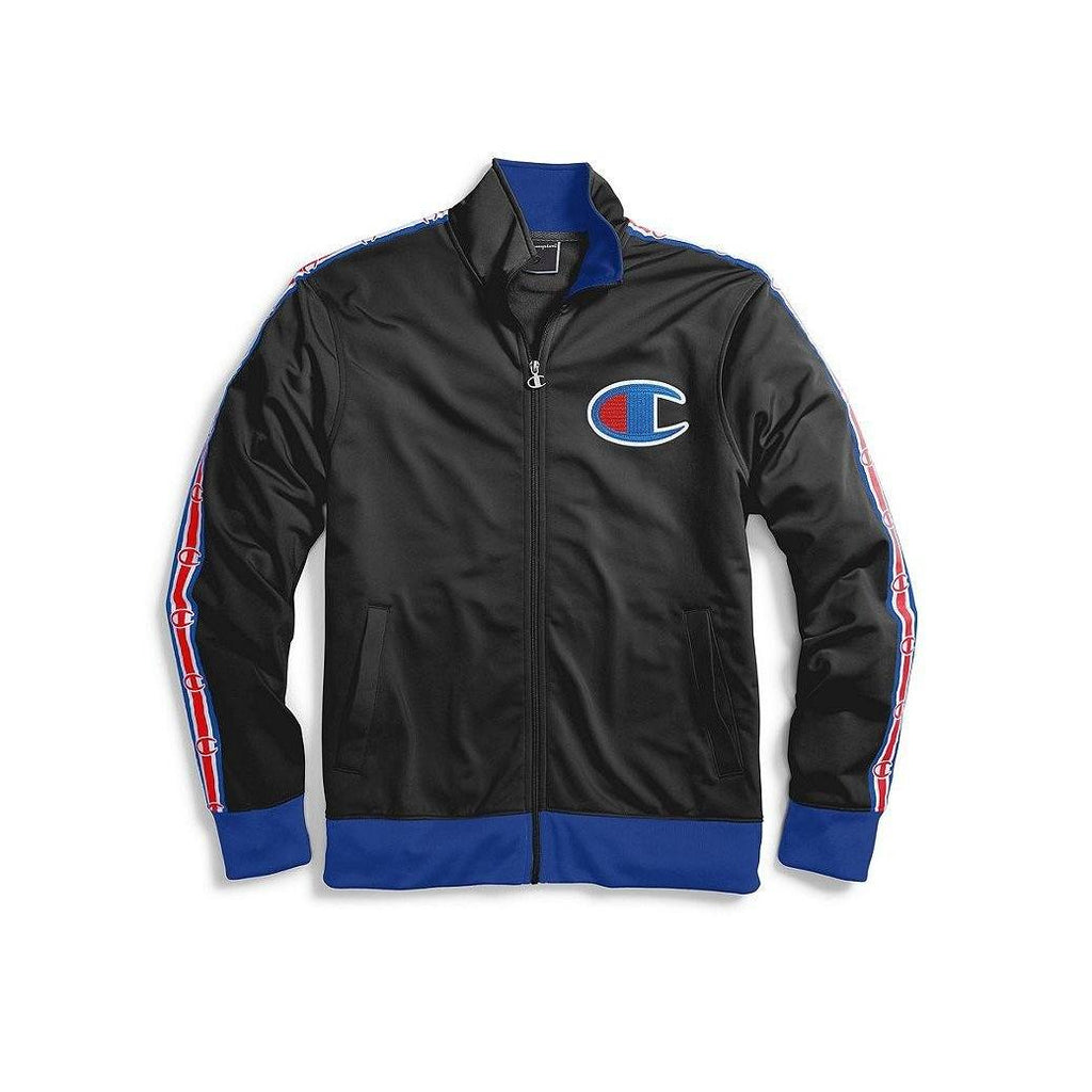 Champion Track Jacket Chain Stitch on Felt C Black Surf Solestop