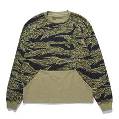 Maharishi Men Camo Harvest Crew Sweat Mint Gold Tigerstripe - SWEATERS - Canada