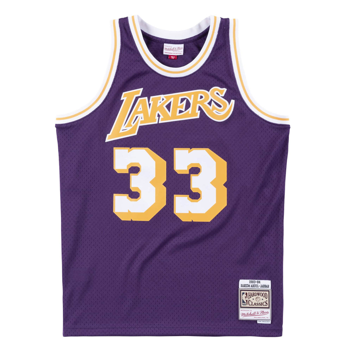 Shop Mitchell & Ness Los Angeles Lakers Kareem Abdul-Jabbar Swingman Jersey  SMJYAC18109LAL-PUR purple